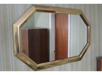 Eight Sided Gold Frame Mirror     44W X 28H