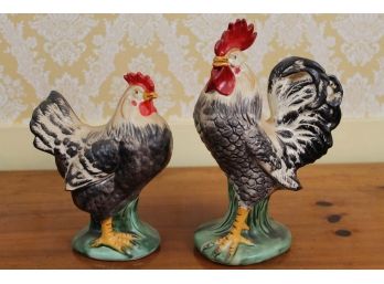 Two Rooster Figurines