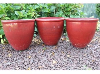 Three Red Flower Pots