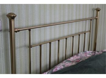 Gold Toned Headboard     84W X 77D X 56H (Item Upstairs, Must Be Disassembled)