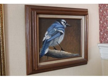 Original Blue Jay Painting By Raymond Sahtila     14W X 12H