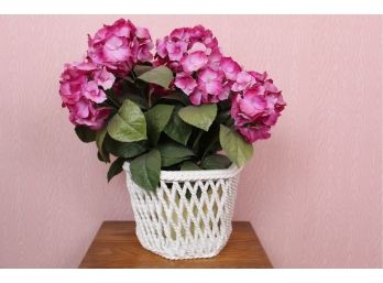 Ceramic Flower Basket With Decorative Flowers