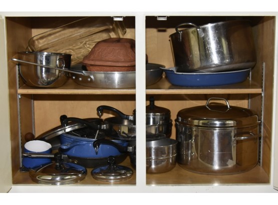 Kitchen Cabinet Cooking Pots Lot