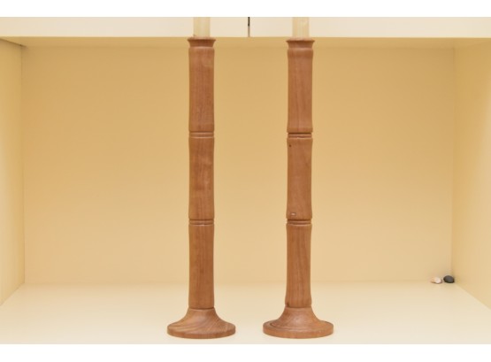 Pair Of 18' Bamboo Candle Sticks With Candles