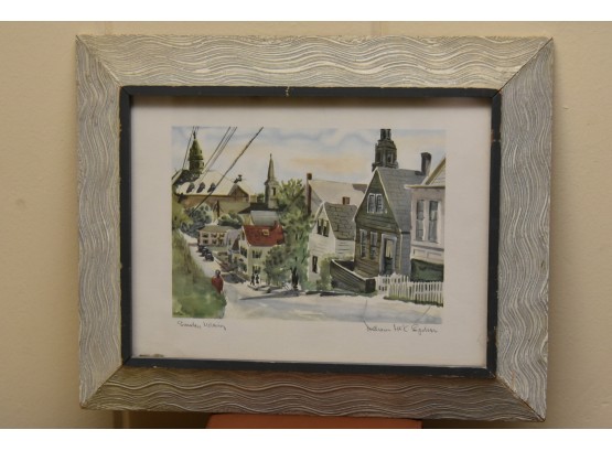 'William McK Spierer' Signed Framed Lithograph Sunday Morning Frame Watercolor 16 X 12
