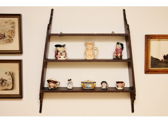 Royal Doulton Collection Including Oak Wall Rack 31 X 35