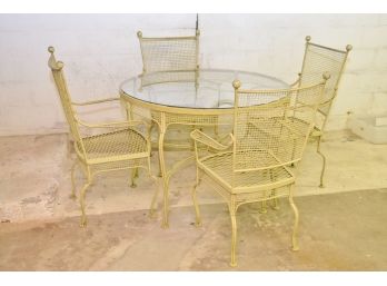 Vintage Metal Outdoor Table And Chair