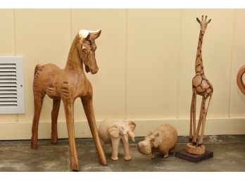 Collection Of Wood Carved Animals