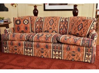 George Smith English Furniture Custom Upholstered Sofa On Casters 90 X 40 X 33