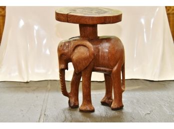 Carved Elephant Plant Stand Pedestal