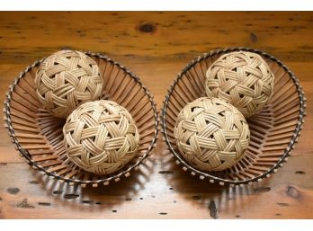 Wicker Baskets And Ball Decor