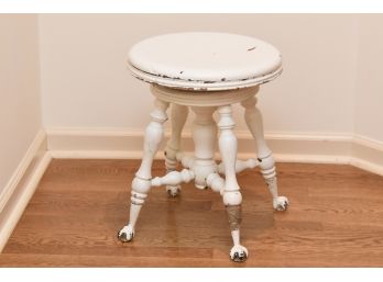 Painted Glass Ball And Claw Foot Piano Stool