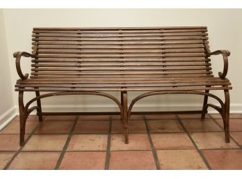Early American Bentwood Bench 60.5 X 26 X 31