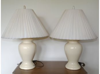 Pair Of Matching White Lamps