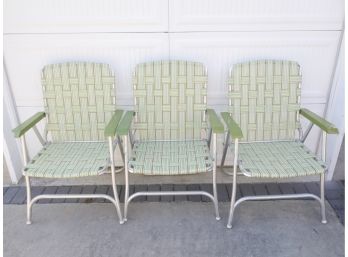 Vintage Aluminum Strap Folding Chairs