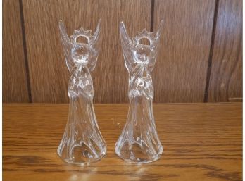 Pair Of Glass Angel Ornaments