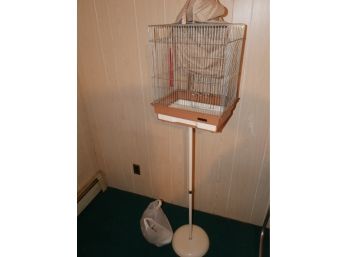 Vintage Birdcage And Stand  With Accessories