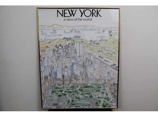 'New York A View Of The World' Poster 28.5 X 22