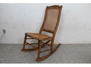 Rocking Chair With Cane Seat & Back 34H X 17W