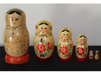 Women With Flowers Matryoshka Dolls Made In USSR