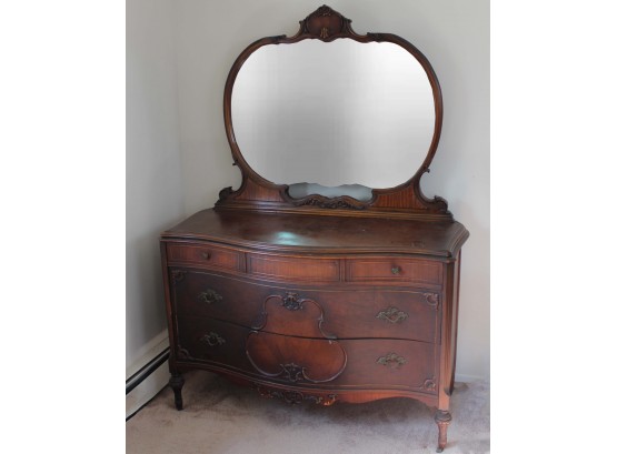 Depression Era - Antique Dresser With Mirror By Montour Furniture Company