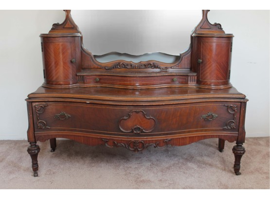 Depression Era - Antique Vanity Dresser With Stool By Montour Furniture Company