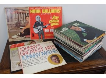 Record Lot 4 Including Johnny Mathis, Hank Williams, Pat Boone