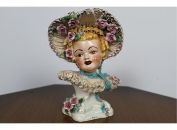 Vintage Girl Bust By G Houston (Read)
