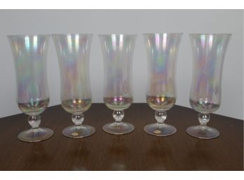 5 Iridescent Drinking Glasses Made In Bulgaria