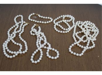 Pearl Costume Jewelry Necklaces & Bracelet