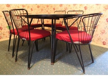 Vintage Kitchen Table With Leaf & 6 Chairs (Read)