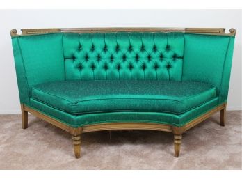 Vintage Tufted Green Sofa (Part Of Three Piece Sectional)