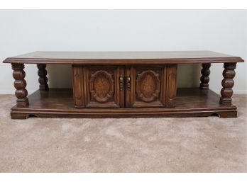 1970's Coffee Table With Sliding Door Cabinet