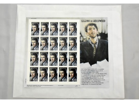US Collector Stamp Sheet Legends Of Hollywood James Stewart