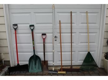 Shovels, Brooms, & Rake