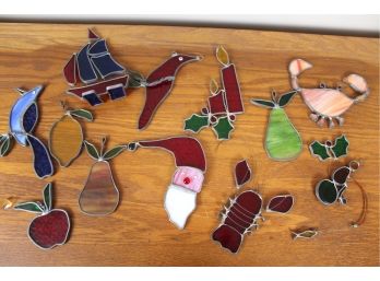Assortment Of Stained Glass Christmas Ornaments