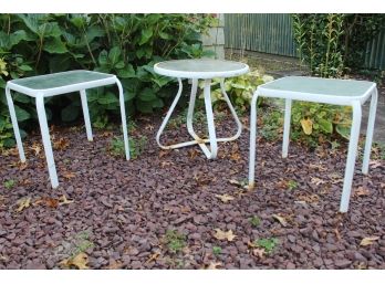 Three Small Outdoor Side Tables