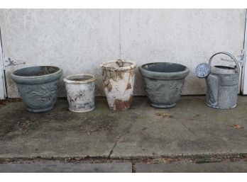 Assortment Of Flower Pots & Watering Can