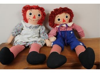 Vintage Knickerbocker 25' Raggedy Ann & Andy Dolls
