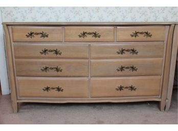Lovely Nine Drawer Chest Of Drawers     52W X 19D X 30H  (Item Upstairs, Bring Help To Remove)