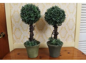 Pair Of 21' Faux Topiary Trees