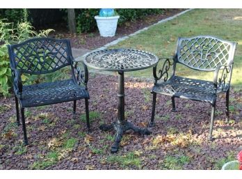 Black Metal Patio Table & Chairs