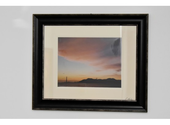 Artist Signed Photo Bridge At Sunset 24 X 16