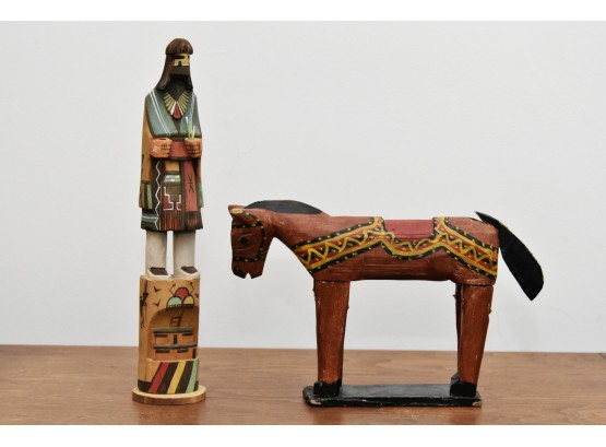 Wooden Horse And Statue