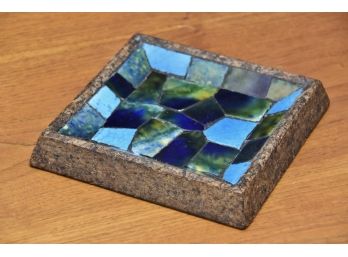 MCM Mosaic Tile Square Tray With Cork Edge