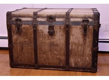 E Goldsmith And Sons Neverbreak Antique Steamer Trunk 36 X 22 X 24
