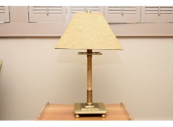 Leather Shade Brass Table Lamp