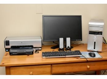 Dell Computer, Monitor, Keyboard And Printer