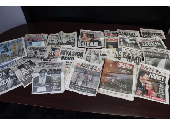 Large Assortment Of Historical Newspaper Headlines