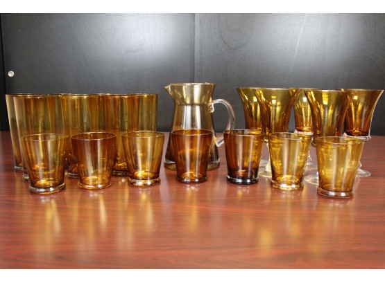Amber Drinking Glass Set